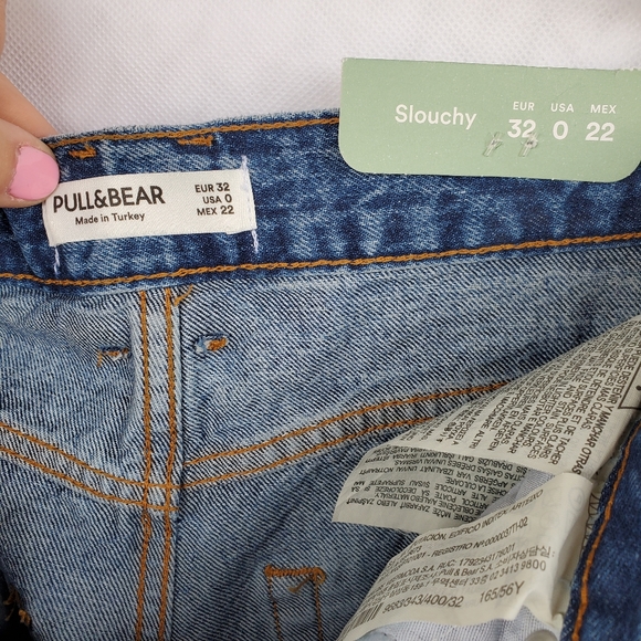 Pull&Bear High-Rise Wide Leg Slouchy Jeans Sz 0 - Picture 9 of 14